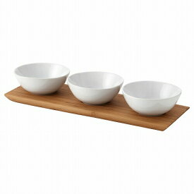 【あす楽】IKEA イケア トレイ ボウル3個付き 竹 ホワイト 茶碗 m20484110 TYNGDLOS ティングドロース キッチン用品 食器 鉢 おしゃれ シンプル 北欧 かわいい