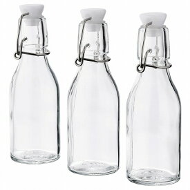 【あす楽】IKEA イケア ボトル ふた付き クリアガラス 150ml 3ピース n30476336 KORKEN コルケン キッチン用品 食器 保存容器 ピッチャー 水差し おしゃれ シンプル 北欧 かわいい