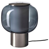 IKEA イケア テーブルランプ ニッケルメッキ グレー ガラス m00568219 HOGVIND ホーグヴィンド インテリ…