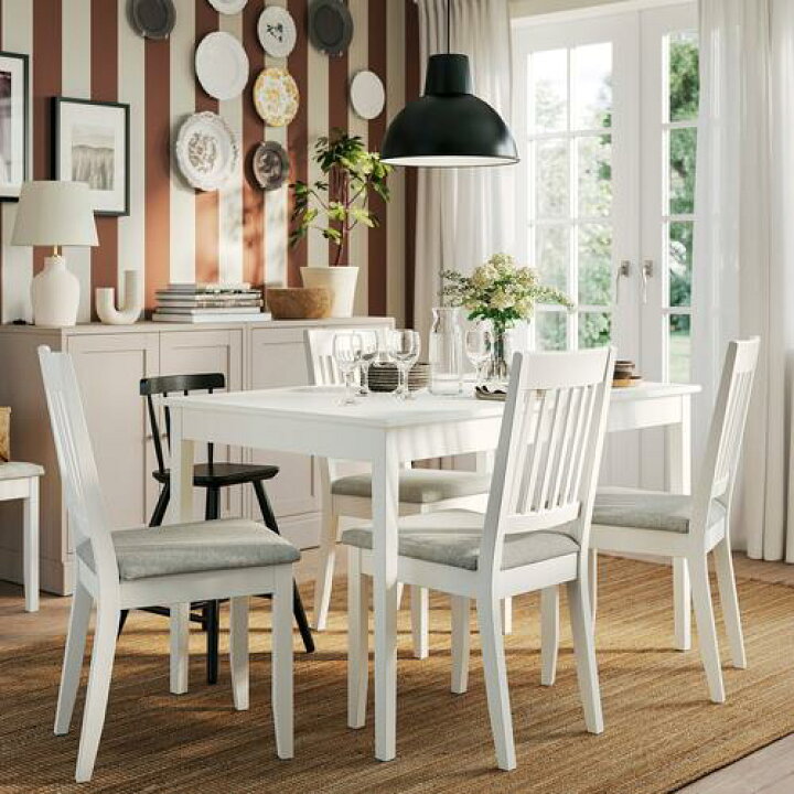 楽天市場】IKEA イケア チェア ホワイト/ティッブレビ ベージュグレー 