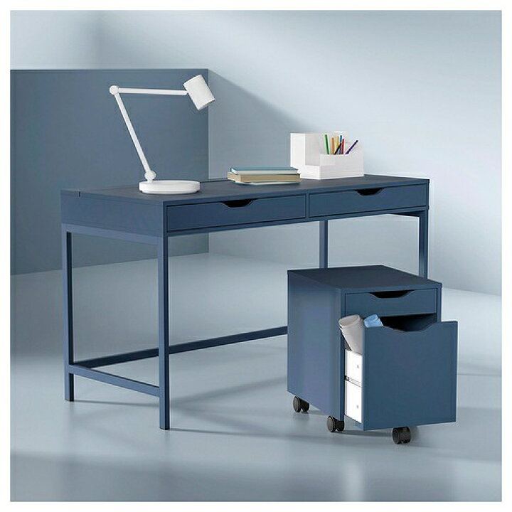 楽天市場】IKEA イケア デスク ブラックブルー 132×58cm big50590473 
