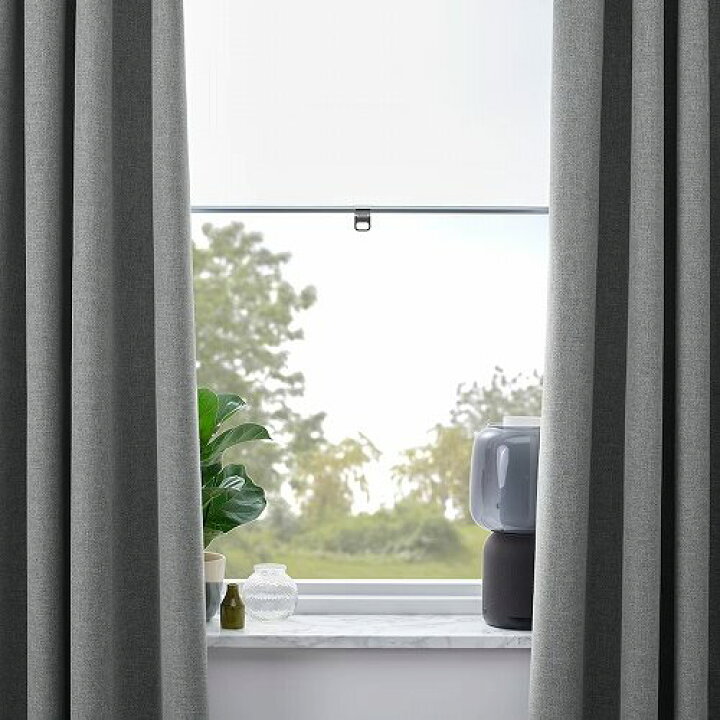 楽天市場】IKEA イケア 遮光カーテン1組 グレー 135x250cm m40536245 