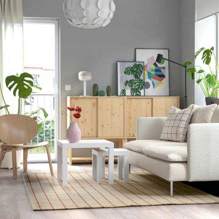 楽天市場】IKEA イケア ラグ 平織り オフホワイト レッド 170x240cm 