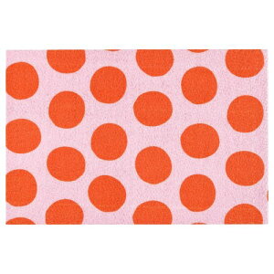 IKEA イケア 玄関マット ピンク オレンジ サークル模様 40x60cm m40598083 KORFALTSPIL ショルフェルトスピル インテリア 寝具 収納 クッション 座布団 おしゃれ シンプル 北欧 かわいい