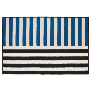 IKEA イケア ラグ パイル短 ブルー ブラック ストライプ 60x90cm m70600942 VANDPLATS ヴェンドプラッツ インテリア 寝具 収納 クッション 座布団 おしゃれ シンプル 北欧 かわいい
