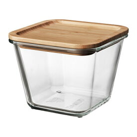 【あす楽】IKEA イケア 保存容器 ふた付き 正方形 ガラス 竹 1.2L z09269112 IKEA 365+ キッチン用品 保存容器 キャニスター おしゃれ シンプル 北欧 かわいい 収納