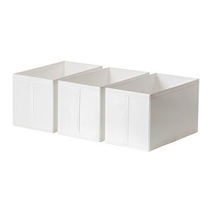 IKEA イケア SKUBB スクッブ ボックス 3 ピース ホワイト 白 d40290371 幅31×奥行き55×高さ33cm 日用品雑貨 生活雑貨 収納用品 衣類収納ボックス 収納ケース おしゃれ シンプル 北欧 かわいい