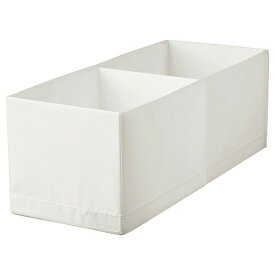 【あす楽】IKEA イケア ボックス 仕切り付き ホワイト20x51x18cm m10474437 STUK ストゥーク 日用品雑貨 生活雑貨 収納用品 衣類収納ボックス 収納ケース おしゃれ シンプル 北欧 かわいい