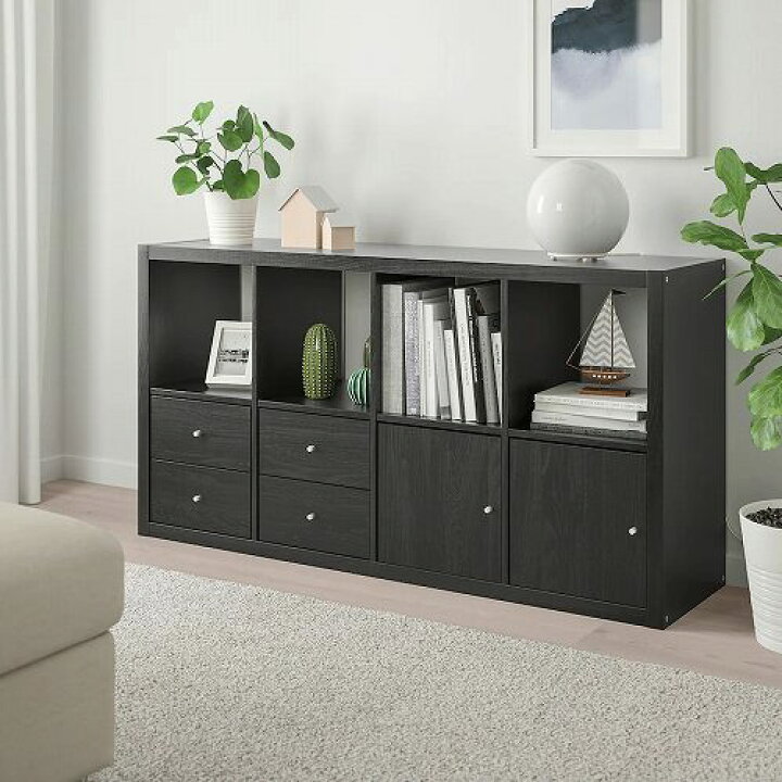 楽天市場】IKEA イケア インサート 引き出し2段 ブラックブラウン 黒 