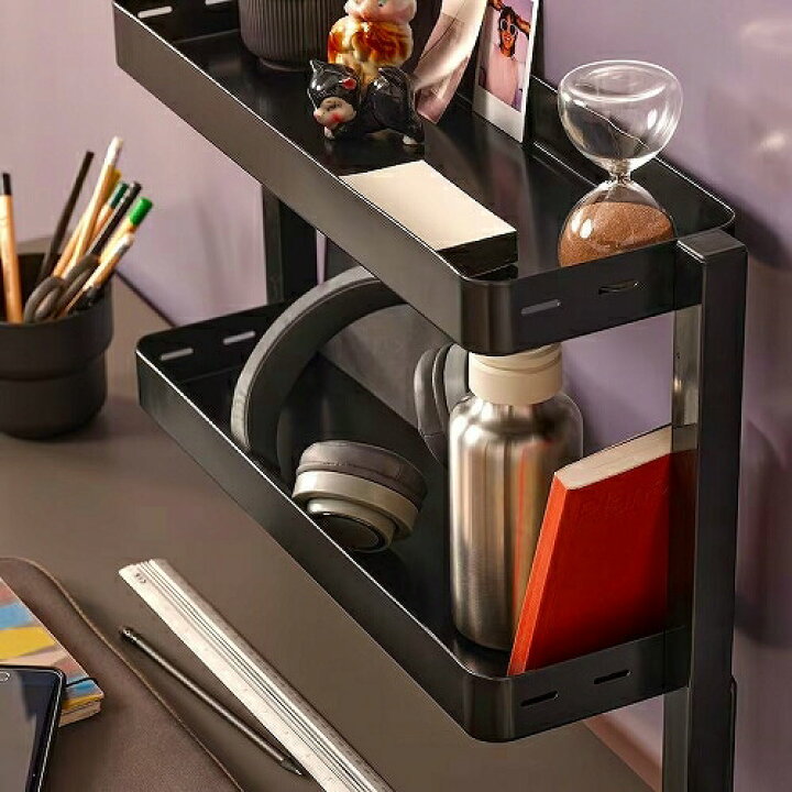 楽天市場】IKEA イケア デスクトップシェルフ ブラック 49x15cm 