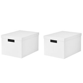【あす楽】【セット商品】IKEA イケア 収納ボックス ふた付き ホワイト 白 2個セット 25x35x20cm z20395425x2 TJENA ティエナ 日用品雑貨 生活雑貨 収納用品 マガジンボックス ファイルボックス おしゃれ シンプル 北欧 かわいい