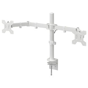 IKEA イケア ブラケット モニター2つ用 ホワイト m70591933 STUBBERGET ストゥブベルゲット インテリア オフィス家具 オフィス収納 PCスタンドモニターアーム おしゃれ シンプル 北欧 かわいい