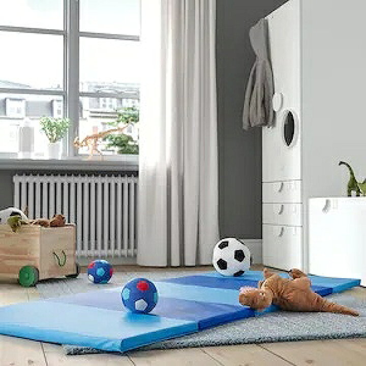楽天市場】IKEA イケア 折りたたみ式ジムマット ブルー 78x185cm 