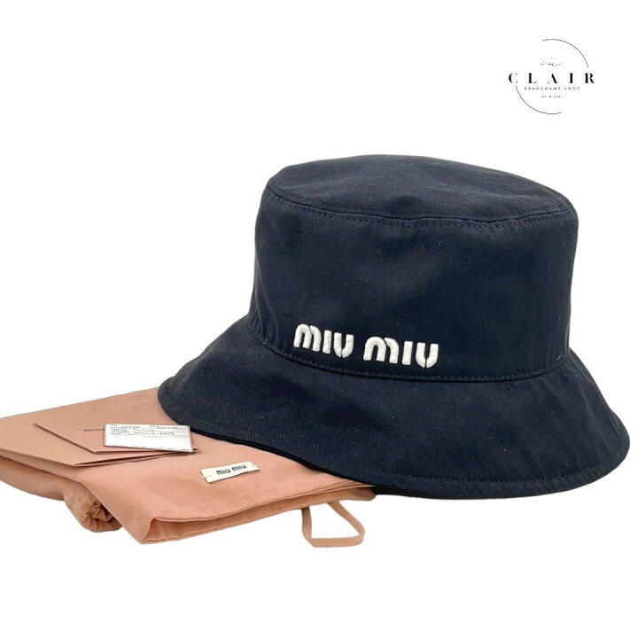 楽天市場】【新古品】MIUMIU ミュウミュウ バケットハット ブ ラック 
