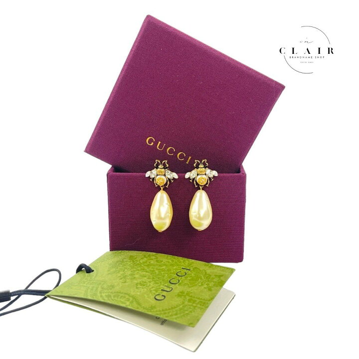 楽天市場】【中古】 グッチ GUCCI ドロップパールピアス クリスタル  