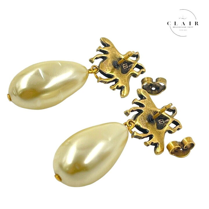 楽天市場】【中古】 グッチ GUCCI ドロップパールピアス クリスタル 