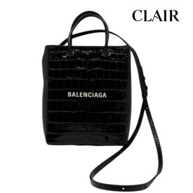 【中古】バレンシアガ BALENCIAGA バッグ クロコ トートバッグ ショッパー トート ブラック 2WAYバッグ レディース メンズ ユニセックス 中古 美品