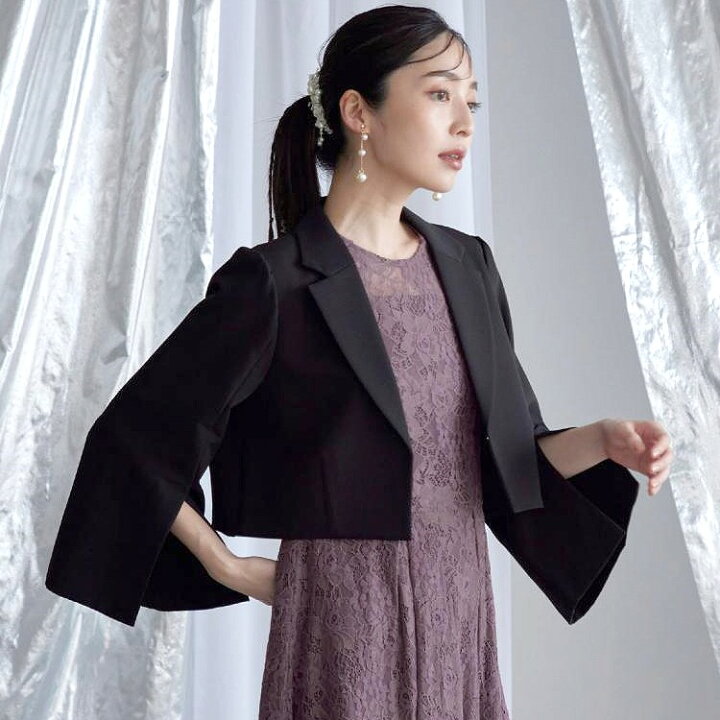 楽天市場】ジャケット 結婚式 ショート丈 袖スリットデザイン  