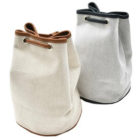 Charles et Charlus / シャルルエ・シャルリュス Escala グレインレザー キャンバスコンビ ドローストリングバッグ