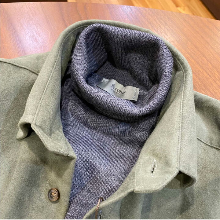 楽天市場】Ferrante/フェランテ メリノウール 12Gタートルネックニット 