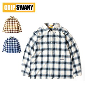 �y4/14 20:00-4/17 9:59 ����N�[�|���z�z���z��GRIP SWANY �O���b�v�X���j�[ BRUSHED CHECK SHIRTS �u���b�V���g�`�F�b�N�V���c GSMSH-071 �y �g�b�v�X ���� �J�݃V���c �t�����l�� �A�E�g�h�A �R�b�g�� �z