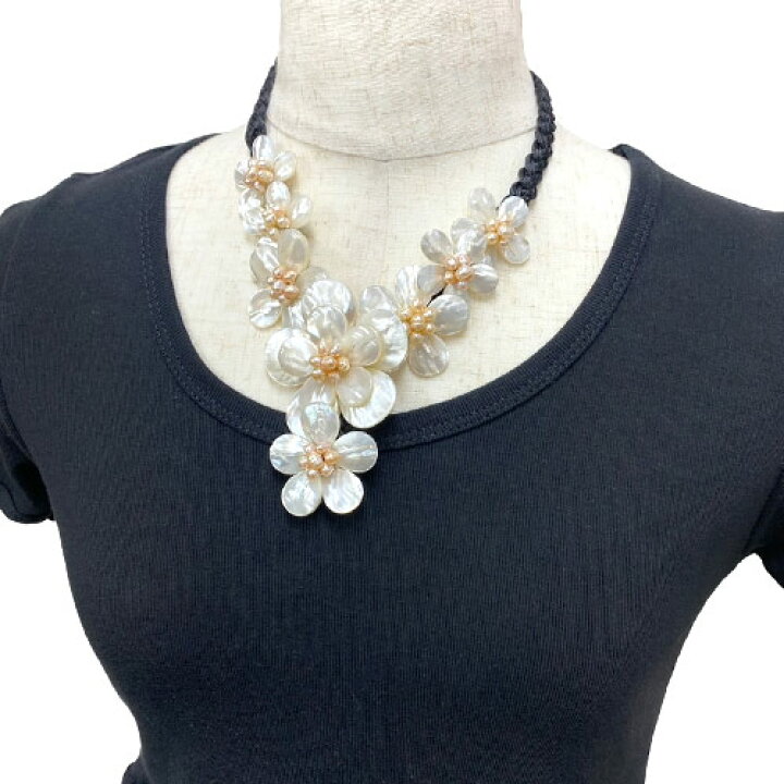 楽天市場】8連 ホワイト マザーオブパール フレッシュウォーターパール  