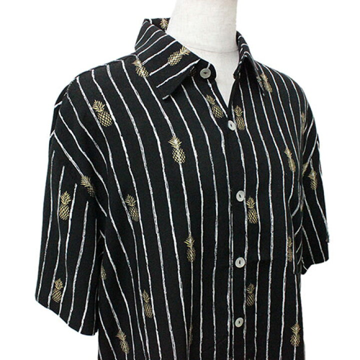 楽天市場】【SALE】メンズ パイナップルプリントシャツ ブラック 黒 [4 