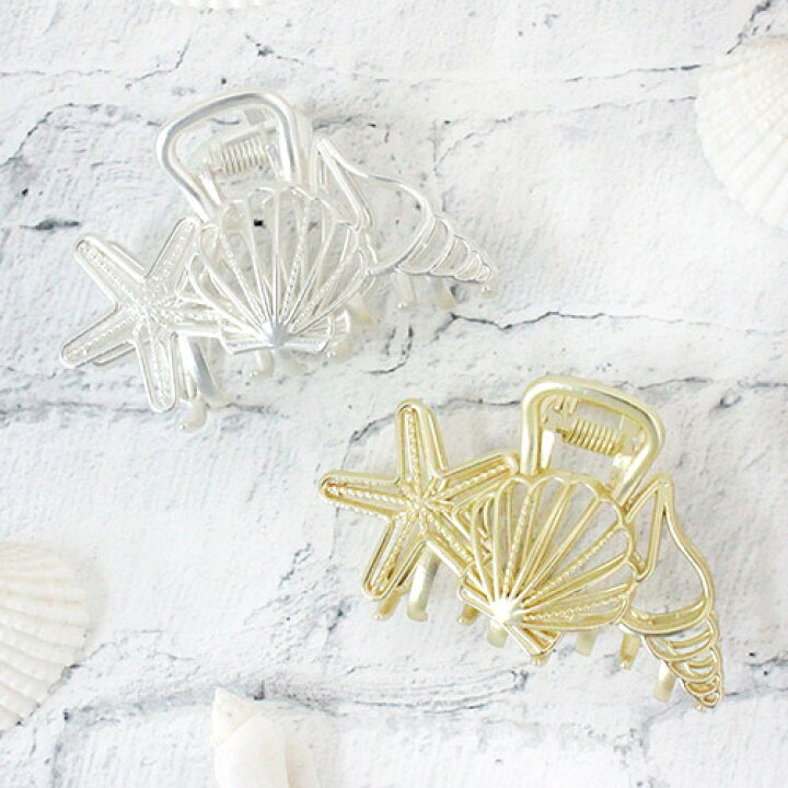 楽天市場 シェルスタ ヘアクリップシルバー ゴールド ヘアアクセサリー おしゃれ ハワイアン 雑貨 ハワイ雑貨 レディース カジュアル ハーフアップ ポニーテール 大人可愛い Kahiko クララ Clara Hawaiian Selectshop