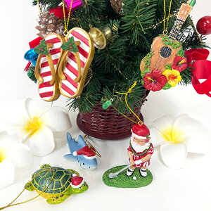ハワイアンサンタ クリスマス オーナメント F クリスマス 置き物 サンタ サンタクロース ゴルフ ウクレレ サンダル ホヌ ハワイアン 雑貨 インテリア ハワイ雑貨 人形 飾り 可愛い ギフト プ