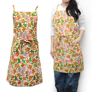 ハワイアン エプロン PLUMERIA プルメリアおしゃれ ギフト キッチン プレゼント キッチンアイテム 花柄 kahiko ハワイアン雑貨 母の日