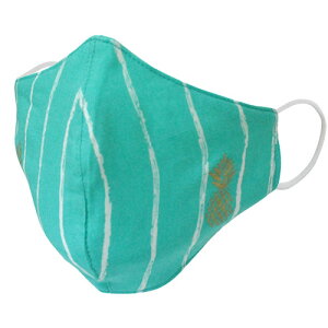 パイナップル 布マスク レディース 立体マスク グリーン 緑エンジェルズバイザシー 芸能人 ハワイアン 柄 生地 雑貨 ハワイ雑貨 おしゃれ 洗えるマスク Angels by the Sea Hawaii 風邪予防 感染対策