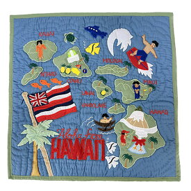 ハワイアンキルト クッションカバー ハワイ島 ブルー 青ビッグアイランド ハワイアン 雑貨 ハワイ雑貨 インテリア おしゃれ 可愛い きれい 模様替え