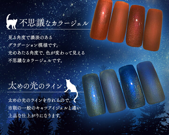 楽天市場 半額 最終日 キャッツアイ 9色 全色セット ネイル 磁石 ギャラクシー ジェル ジェルネイル ポリッシュ デザイン やり方 マグネット カラージェル ジェルセット 安い 送料無料 Clara Nail クララ ネイル