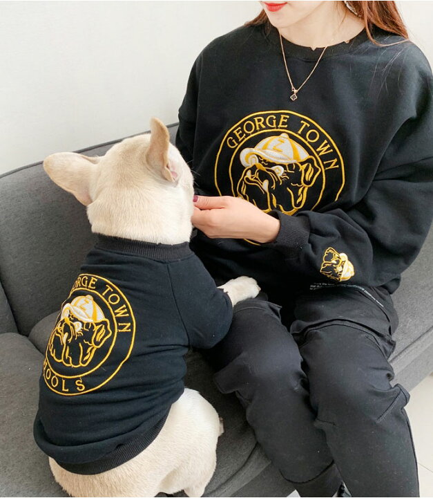 ドッグウェアトレーナー犬服フレブルブルドックアメカジロゴt春秋冬小型犬中型犬