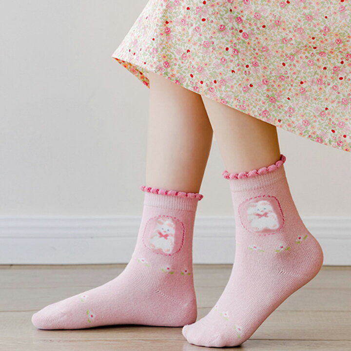 楽天市場】キッズ 靴下 5足セット うさぎ チューリップ 女の子  