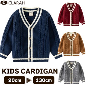 【4/25限定!!全品最大P8倍】キッズ カーディガン ライン ニット 子供服 こども 子ども アウター トップス 入園 入学 ネコポス