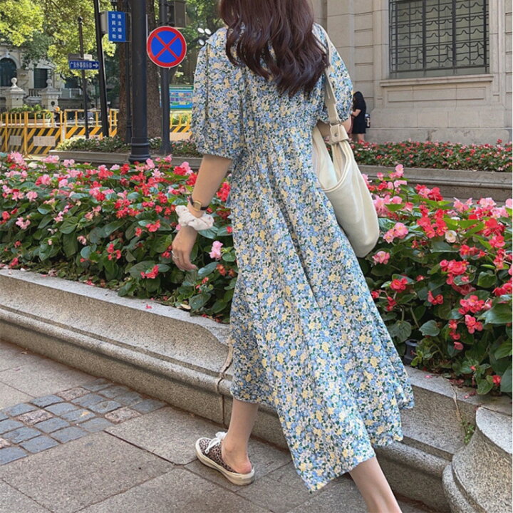 楽天市場】ワンピース レディース 花柄ワンピース フレアワンピース  