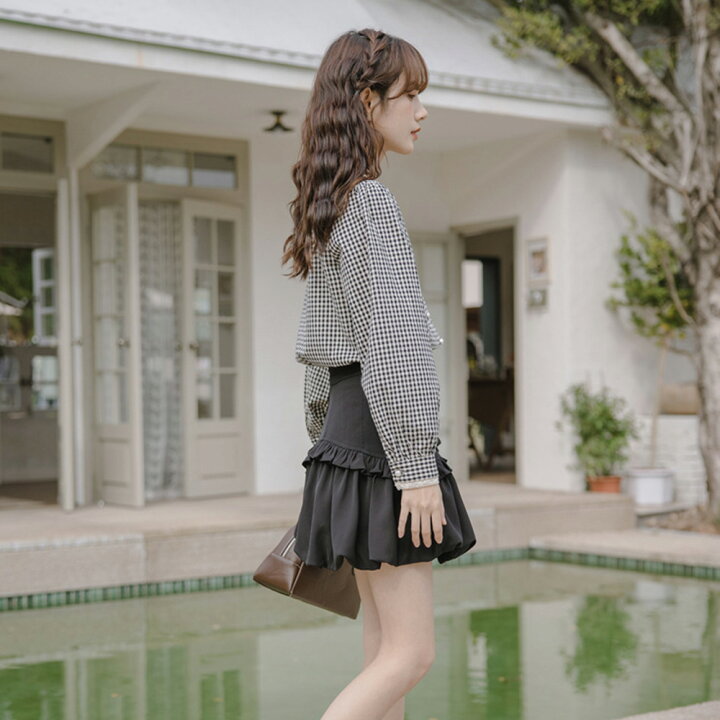 楽天市場】レディースシャツ チェックシャツ 襟付き ブラウス トップス  