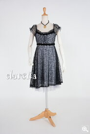 《フォーマル衣装》シルバーグレー×黒レースフォーマルドレスMサイズ(CLG351)(USED品)【中古】中古ドレス【洋装】【ドレス】【パーティードレス】