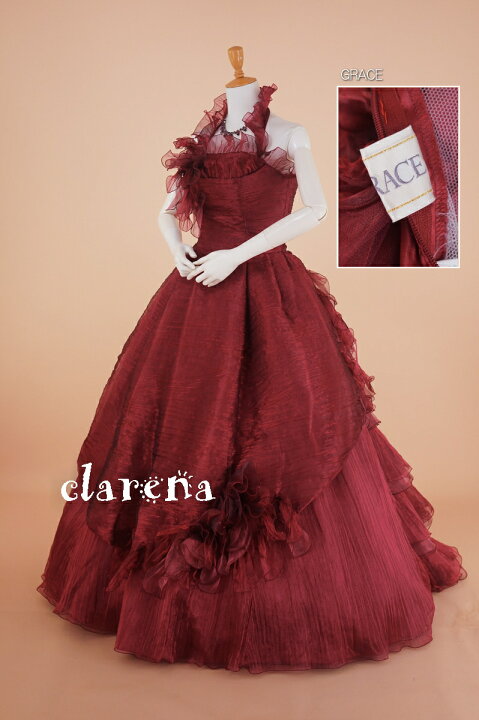 楽天市場 売切れ御礼 ホールターネック エンジ色シワ加工 カラードレス 11 15号 Clc3909 中古 Used品 リサイクル 中古ドレス 洋装 ドレス Cd11 Cd13 フォーマルドレスメンズ クラレナ