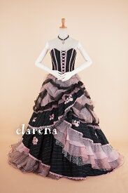 《フォーマル衣装》 販売 クラレナの 黒・シルバー・ピンク カラードレス 9号(CLC4108)【中古】(USED品)（リサイクル）【洋装】【ドレス】【cd9】
