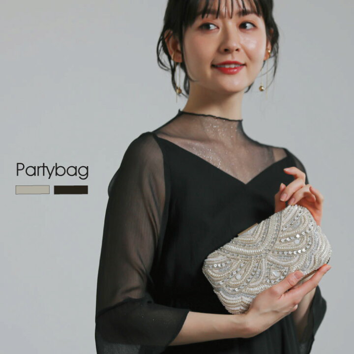 楽天市場】kana ビーズ刺繍 2Way パーティーバッグ 結婚式 バッグ 
