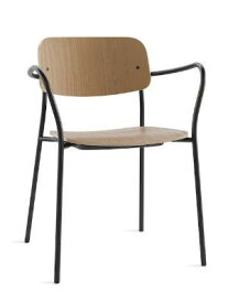 【メーカー直送】 COLOS デイリー2 カラー：ナチュラル アームつき スタッキングチェア 1脚 おしゃれ 椅子 W605xD510xH780xSH440mm