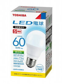 東芝 LED電球 一般電球形 昼白色 下方向タイプ 810lm (E26) LDA7N-H/60W/2