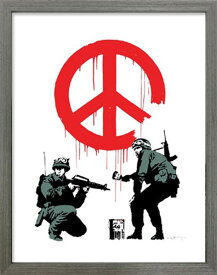 アートパネル バンクシー 平和 戦士 Banksy Peace Soldiers IBA-61733 壁掛け アートフレーム 絵画 アートポスター 額 北欧 モダン おしゃれ 玄関 リビング