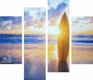 A[gpl Bello Canvas Art Surfboard on the beach at sunset (4Zbg) IPT-61747 Ǌ| G k _   rO