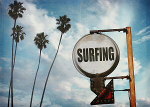 �A�[�g�p�l�� �L�����o�X�A�[�g Carino Canvas Art surfing sign with palm trees 700x500mm ZPT-61750 �Ǌ|�� �G�� �k�� ���_�� ������� ���� ���r���O