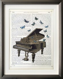 アートパネル マリオンマコネギー Marion McConaghie Piano & Butterflies IMM-62131 壁掛け アートフレーム 絵画 アートポスター 額 北欧 モダン おしゃれ 玄関 リビング