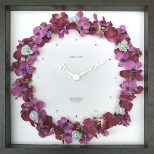 Ǌ|v  킢 rO Wreath Clock Hydrangea mauve CWC-52877  AWTC z A F