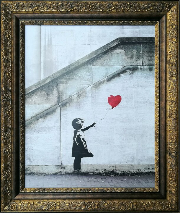 楽天市場】アートパネル バンクシー 赤い風船と少女 愛はごみ箱の中に 